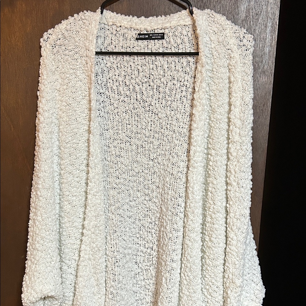 SHEIN Women's Textured White Cardigan